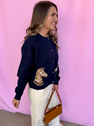 Horse Button Down Cardigan