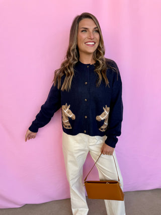 Horse Button Down Cardigan