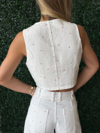 Denim Vest with Bows