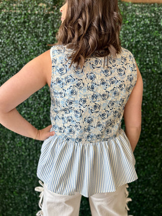 Blue Floral Top