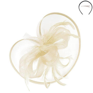 Ivory Satin Trim Fascinator