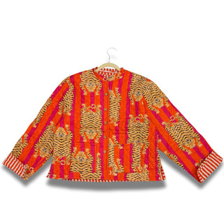 QUILTED JACKET - PINK TIGER