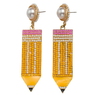 Pencil Earrings Yellow