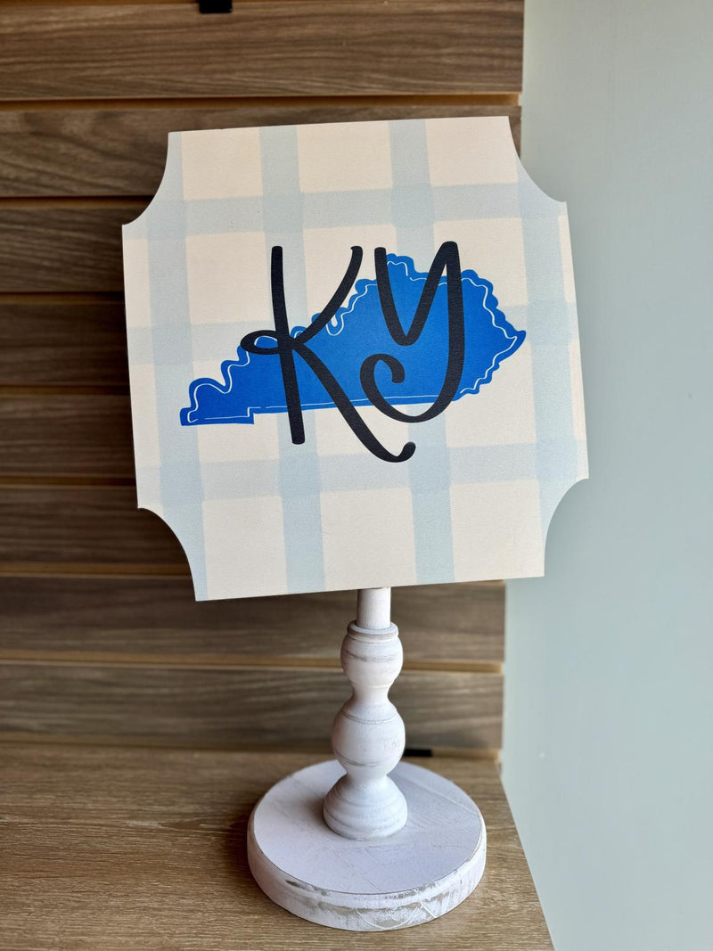 KY Blue Gingham Topper