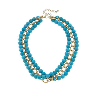 Kaycee 3-Row Turq Necklace