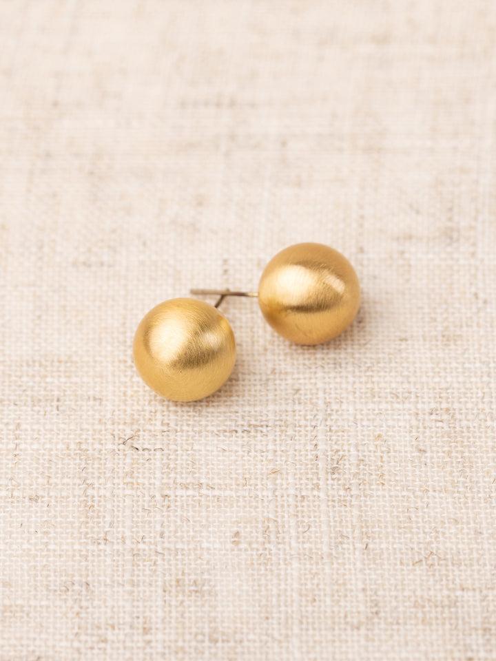 Large Brushed Gold Earring