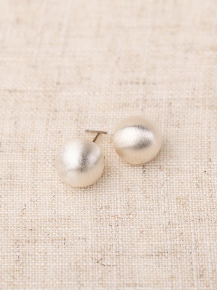 Large Brushed Silver Earring