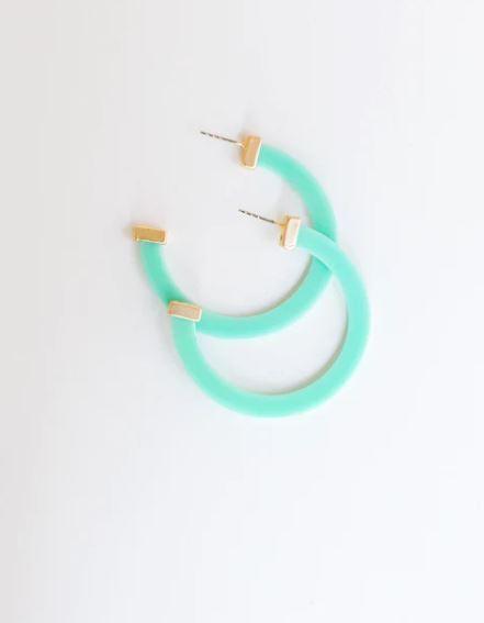 Large Teal Acrylic Hoop