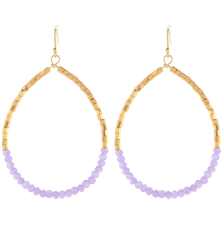 Lavender Beaded Hoop