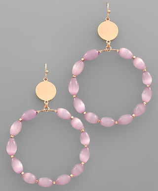Lavender Catseye Hoop