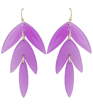Lavender Leaf Acrylic Earring