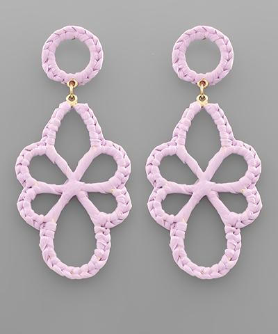 Lavender Oval Flower Earring