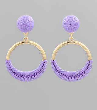 Lavende Wrapped Circle Earring