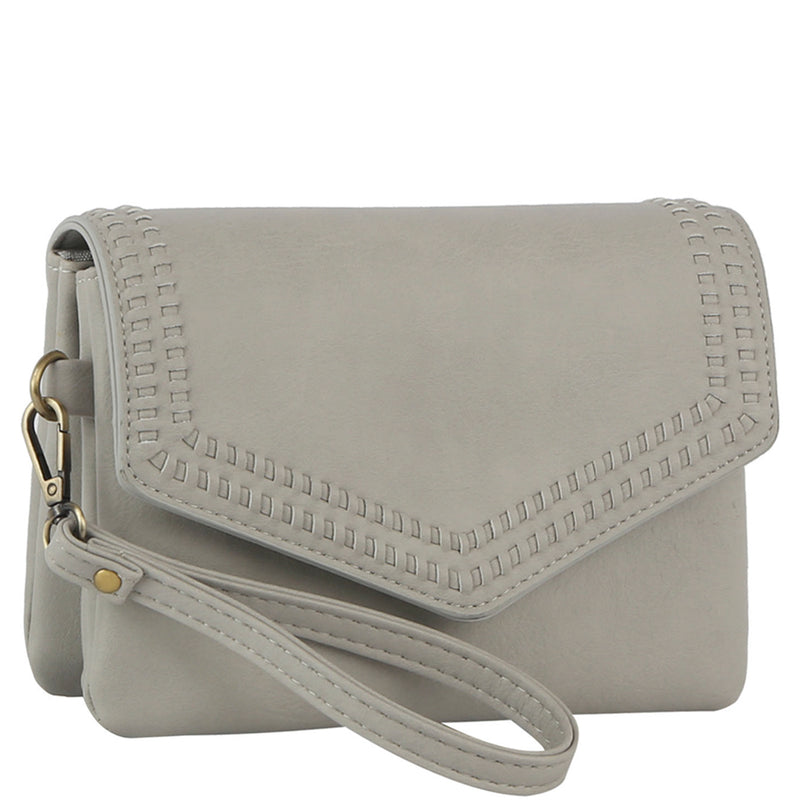 Light Grey Envelope Crossbody