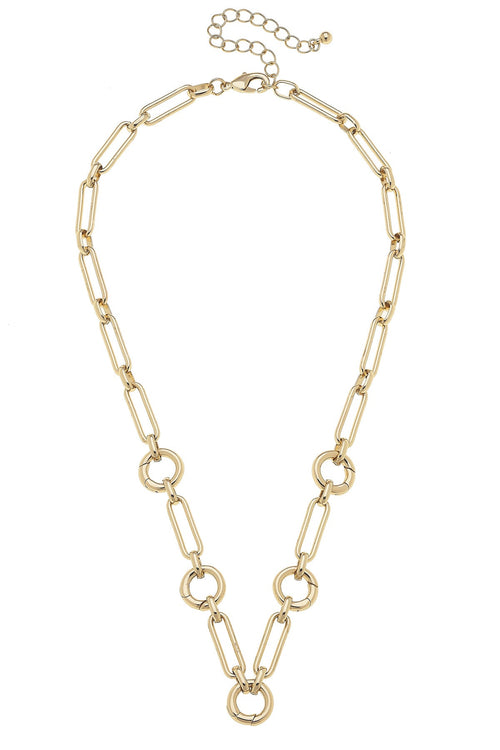 Avery Multi Charm Collector Necklace Base in Shiny Gold main image 1