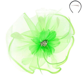 Lime Satin Fascinator