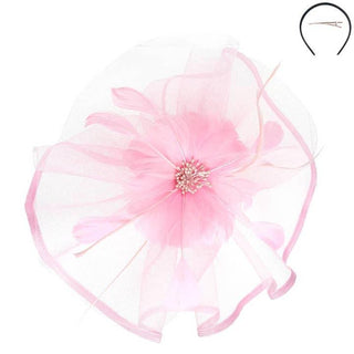 Lt Pink Satin Fascinator