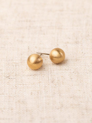 Medium Brushed Gold Earring