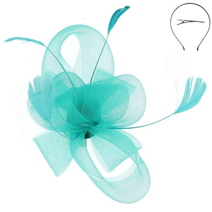 Mesh Bow Fascinator Green