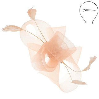 Mesh Bow Fascinator Peach