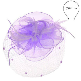 Mesh Dot Fascinator Lavender