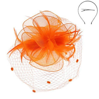 Mesh Dot Fascinator Orange