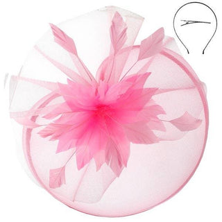 Mesh Lined Fascinator Pink