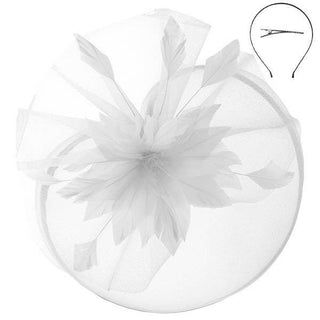 Mesh Lined Fascinator White