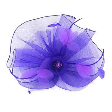 Mesh Rose Fascinator Purple