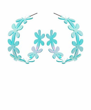 Mint Flower Coasted Hoop