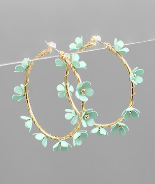 Mint Flower Hoop