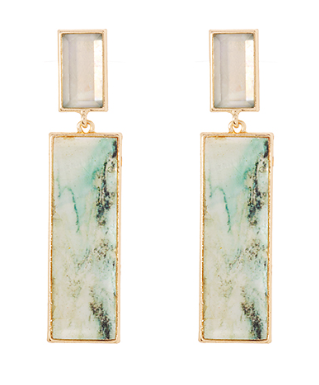 Mint Shell Bar Earring