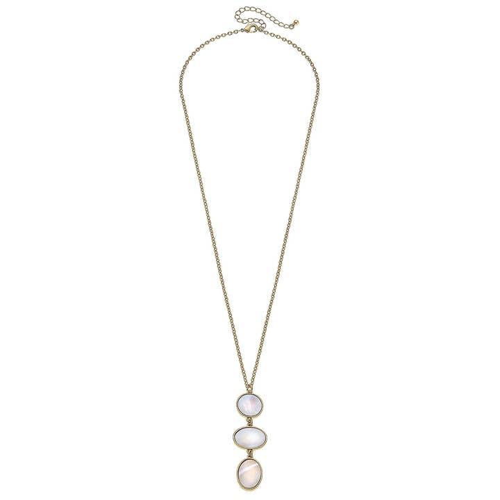Mother Of Pearl Linear Necklac