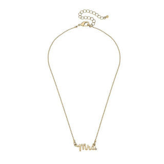 Mrs. Cursive Script Necklace