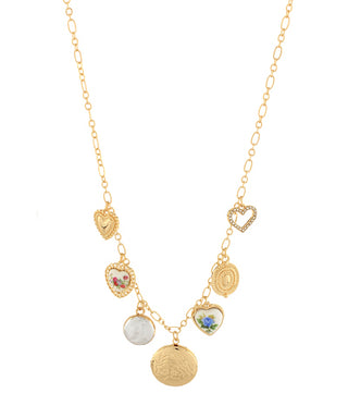 Round Locket Charm Necklace