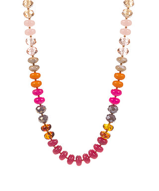 Fuchsia Glass Stone Necklace