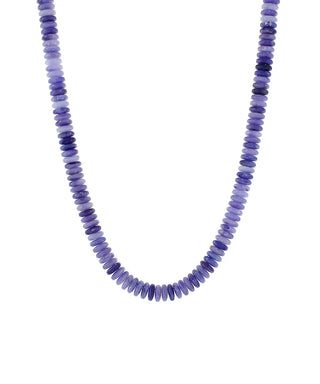 Purple Rondelle Marble Bead Necklace