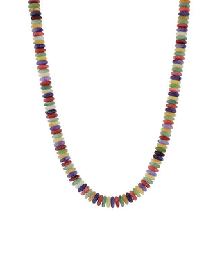 Light Multi Rondelle Marble Bead Necklace