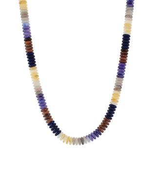 Blue Multi Rondelle Marble Bead Necklace
