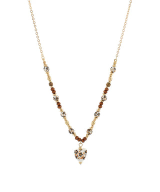 Brown Heart Ceramic Bead Necklace