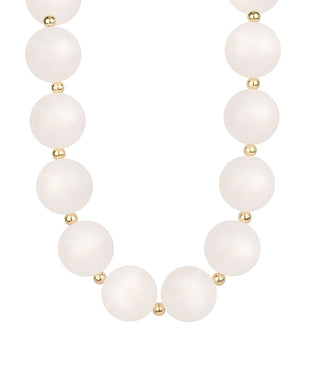 White Marble Acrylic Bead Necklace