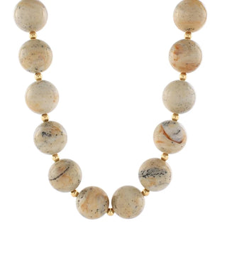 Beige Marble Acrylic Bead Necklace