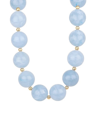Lt. Blue Marble Acrylic Bead Necklace