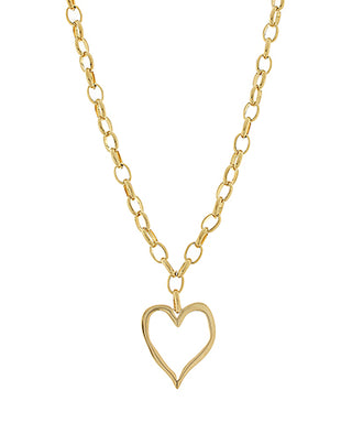 Gold Open Heart Necklace