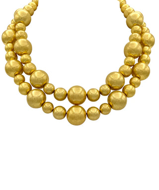 Gold 25mm & 15mm Ball Necklace