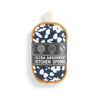 Navy Floral Absorbent Sponges