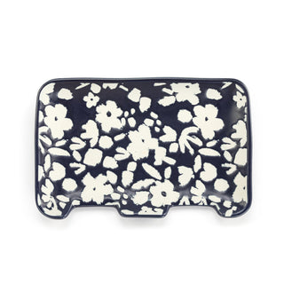 Navy Floral Double Spoon Rest