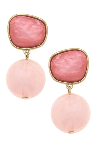 Ophelia Pink Resin Drop Earrings