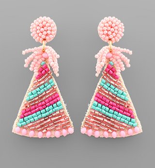 Party Hat Earrings Pink