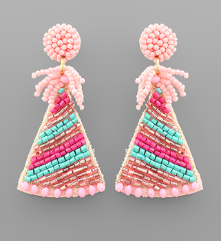 Party Hat Earrings Pink